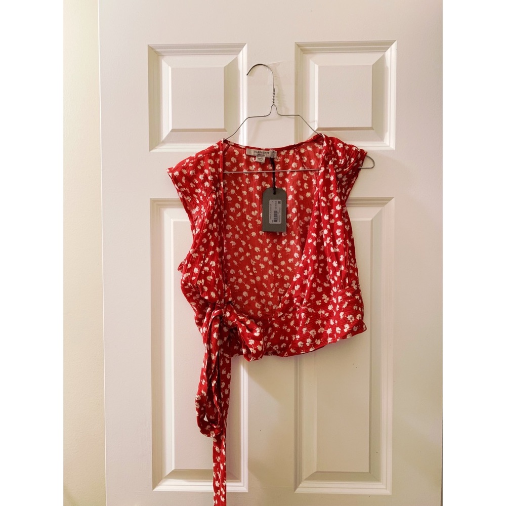 Allsaints Red Krystal Scatter Top